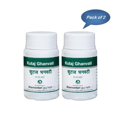 Dhanvantari Guj. Herb Kutaj Ghanvati 60 Tablets (Pack Of 2)