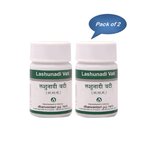 Dhanvantari Guj. Herb Lashunadi Vati 60 Tablets (Pack Of 2)