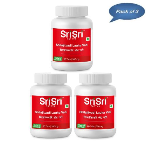 Sri Sri Tattva Shilajitvadi Lauha Vati 60 Tablets (Pack of 3)