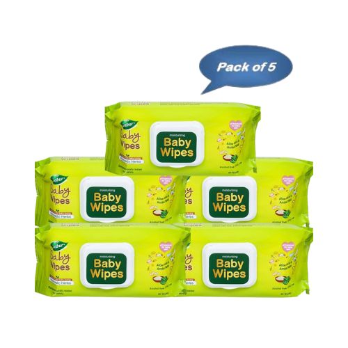 Dabur Baby Wipes 80 Pcs (Pack of 5)