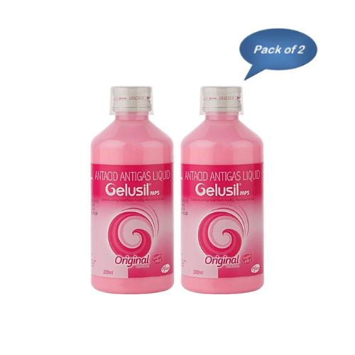 Pfizer Gelusil Mps Sugar Free Syrup (Mint) 200 Ml (Pack of 2)