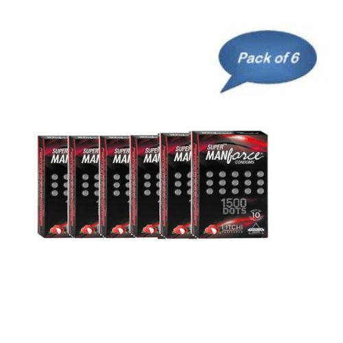 Mankind Super Manforce Condoms (Litchi) 3 Pcs (Pack of 6)