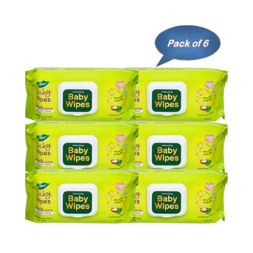 Dabur Baby Wipes 80 Pcs (Pack of 6)