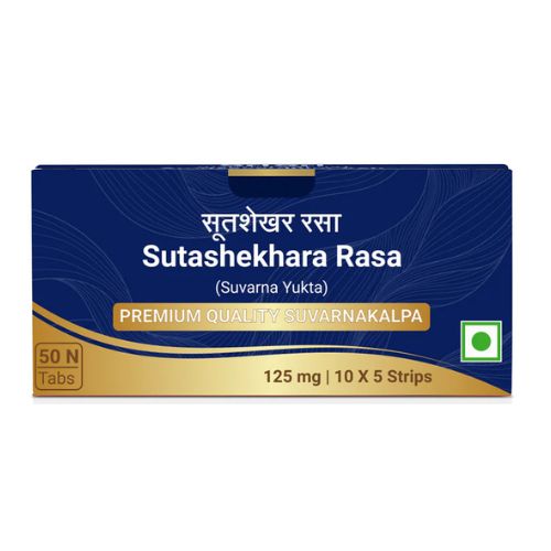 Sri Sri Tattva Sutashekhara Rasa (Suvarna Yukta) 50 Tablets