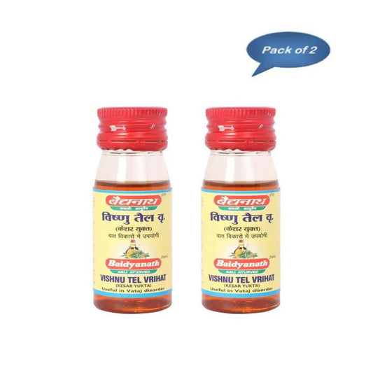 Baidyanath (Jhansi) Vishnu Tel Vrihat (Kesar Yukta) 25 Ml (Pack Of 2)
