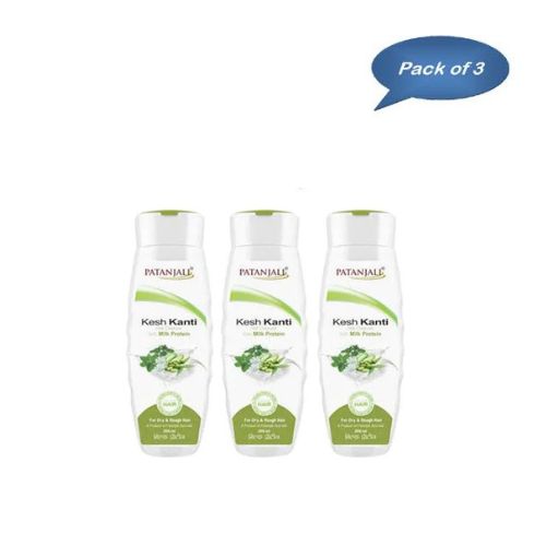 Patanjali Kesh Kanti Hair Cleanser With Milk Protein 200 Ml (Pack of 3)