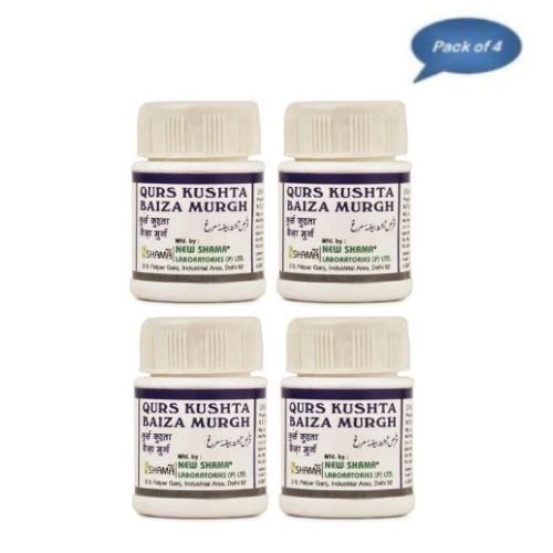 New Shama Qurs Kushta Baiza Murgh 60 Tablets (Pack of 4)