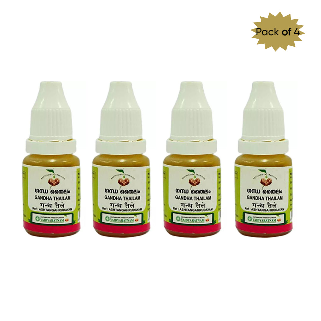 Vaidyaratnam Gandha Thailam 10 Ml(Pack of 4)