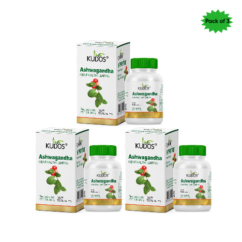 Kudos Ashwagandha 60 Tablets(Pack of 3)