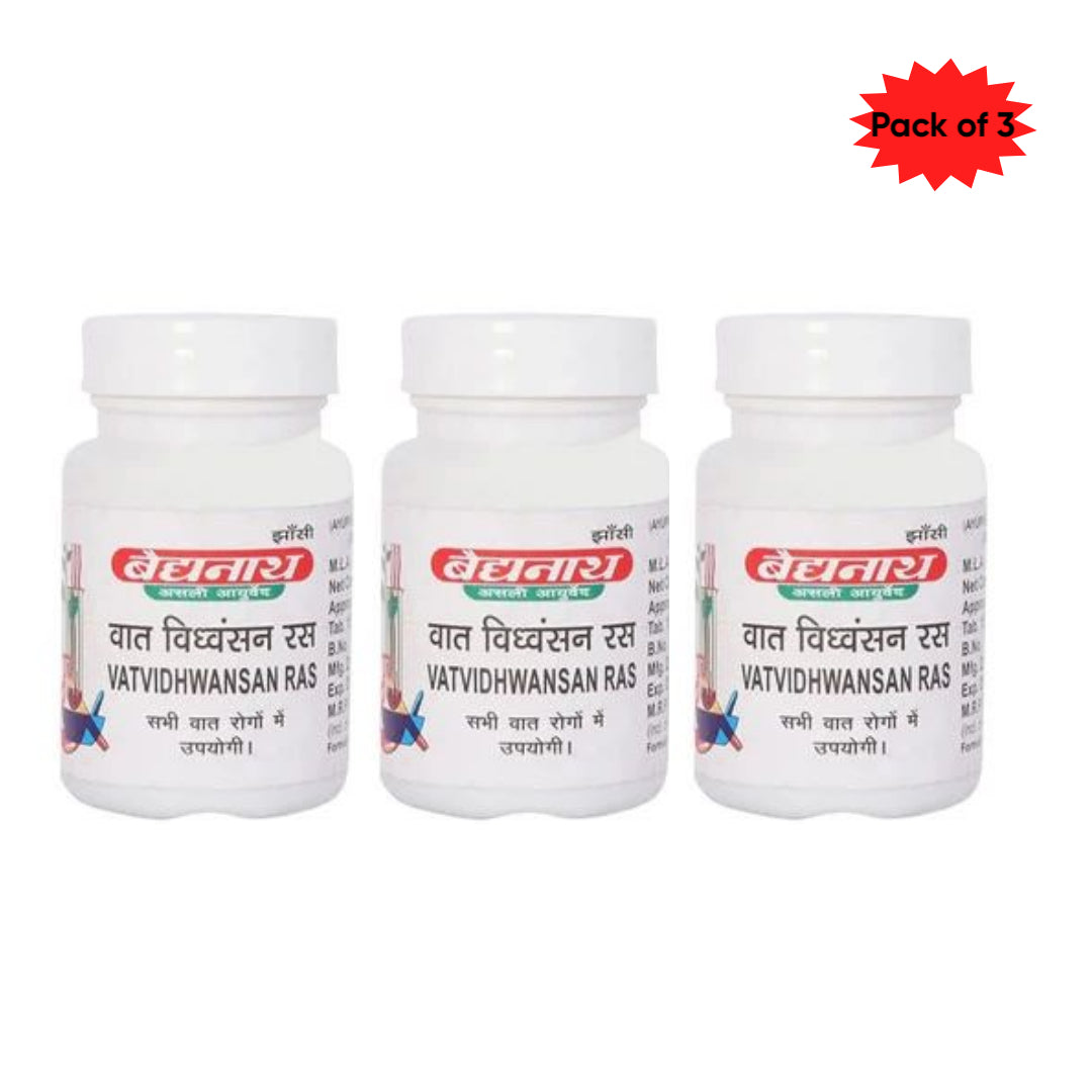 Baidyanath (Jhansi) Vatvidhwansan Ras 80 Tablets(Pack of 3)