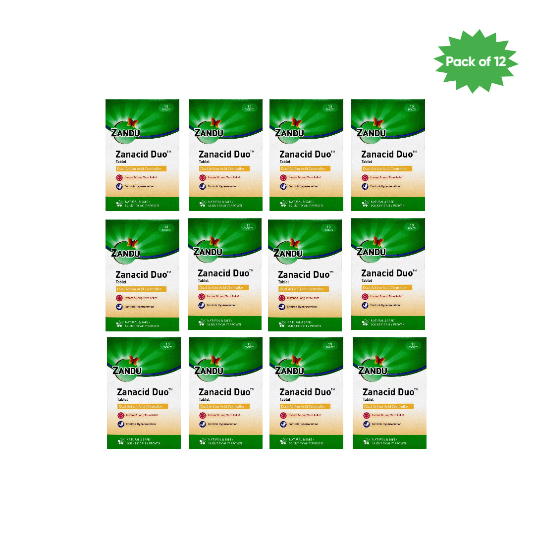 Zandu Zanacid Duo 10 Tablets(Pack of 12)