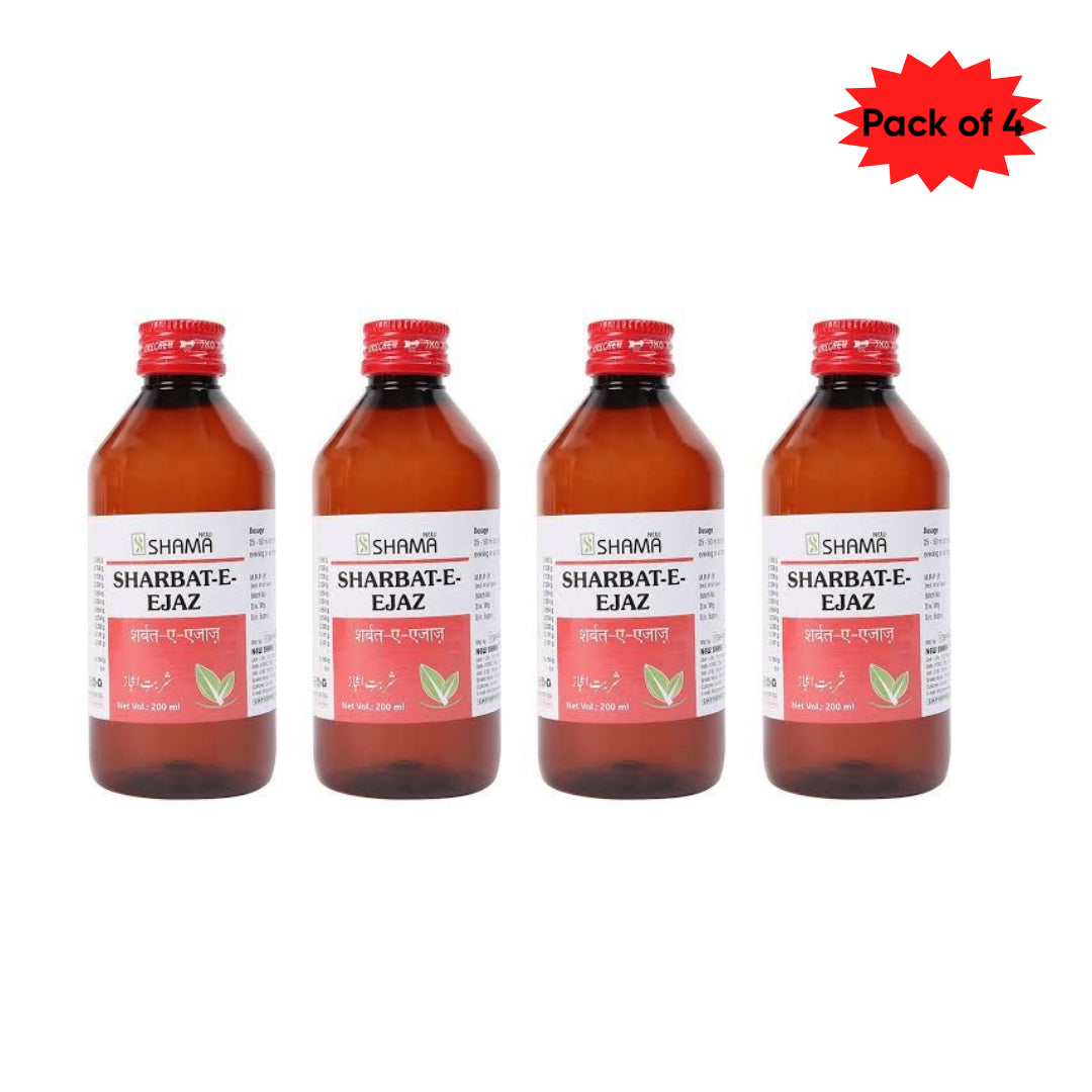 New Shama Sharbat-E-Ejaz 200 Ml(Pack of 4)