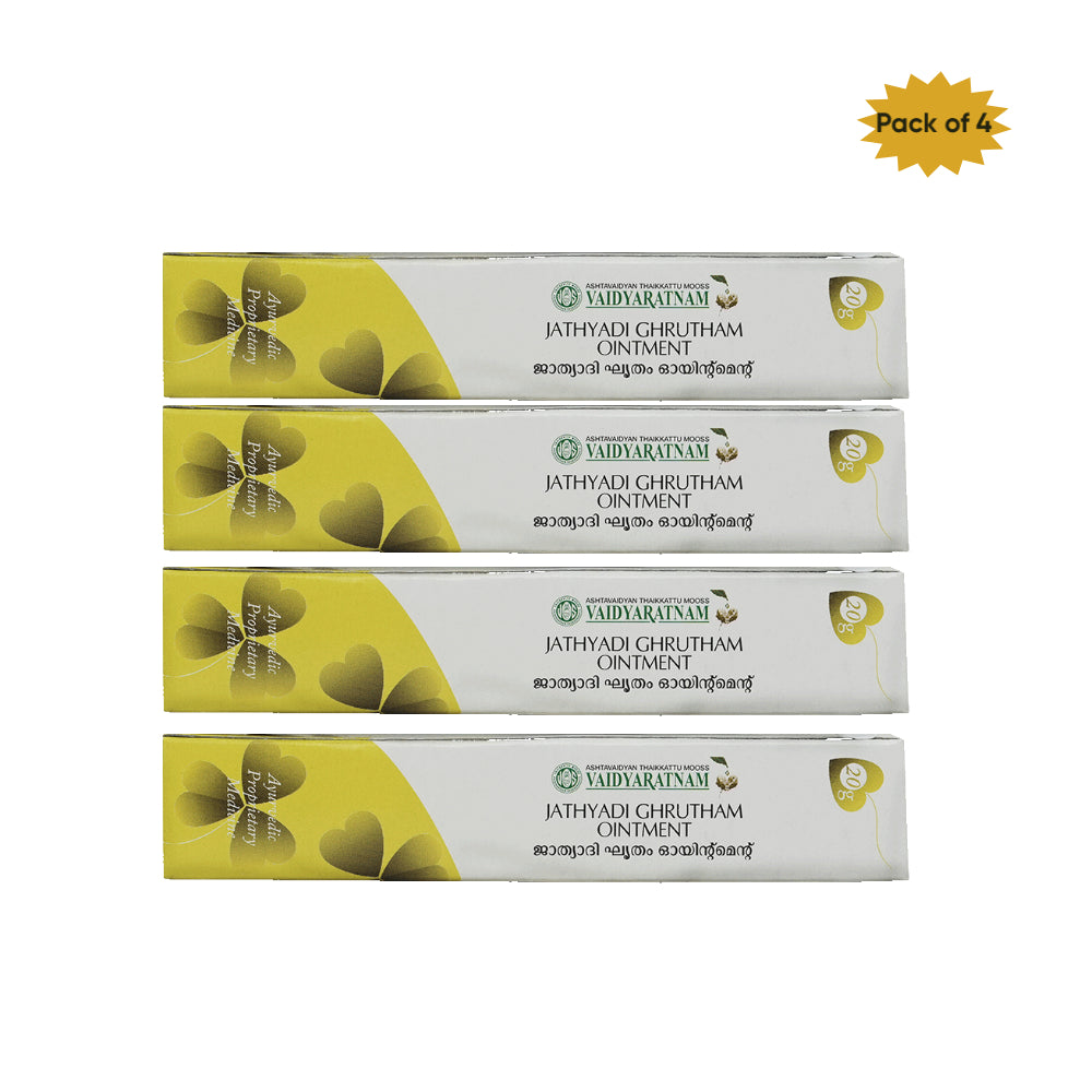Vaidyaratnam Jathyadi Ghrutham Ointment 20 Gm(Pack of 4)
