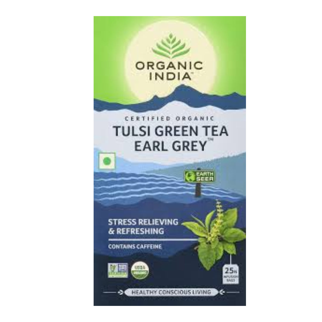 Organic India Tulsi Green Tea Earl Grey 25 Bags