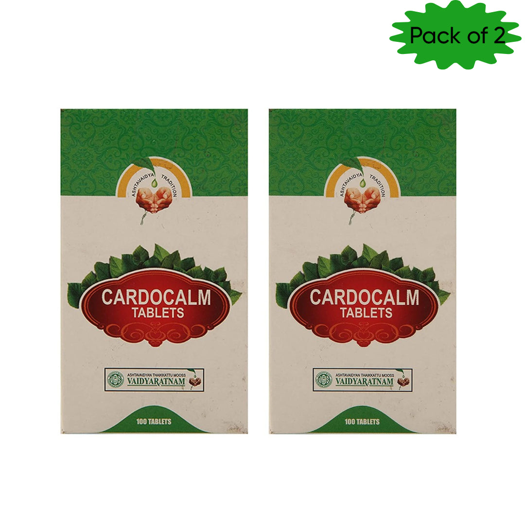 Vaidyaratnam Cardocalm 100 Tablets(Pack of 2)