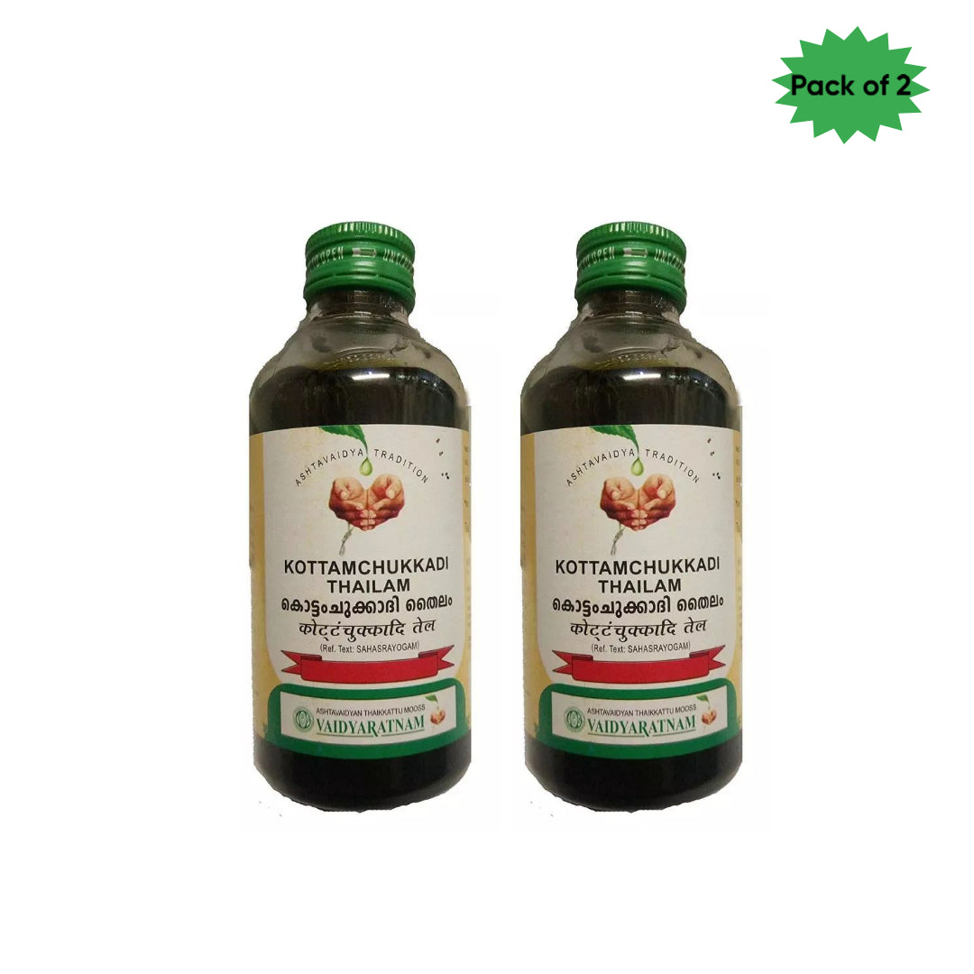 Vaidyaratnam Kottamchukkadi Thailam 200 Ml(Pack of 2)