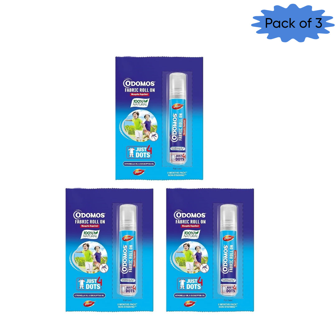 Dabur Odomos Fabric Roll On 8 Ml(Pack of 3)