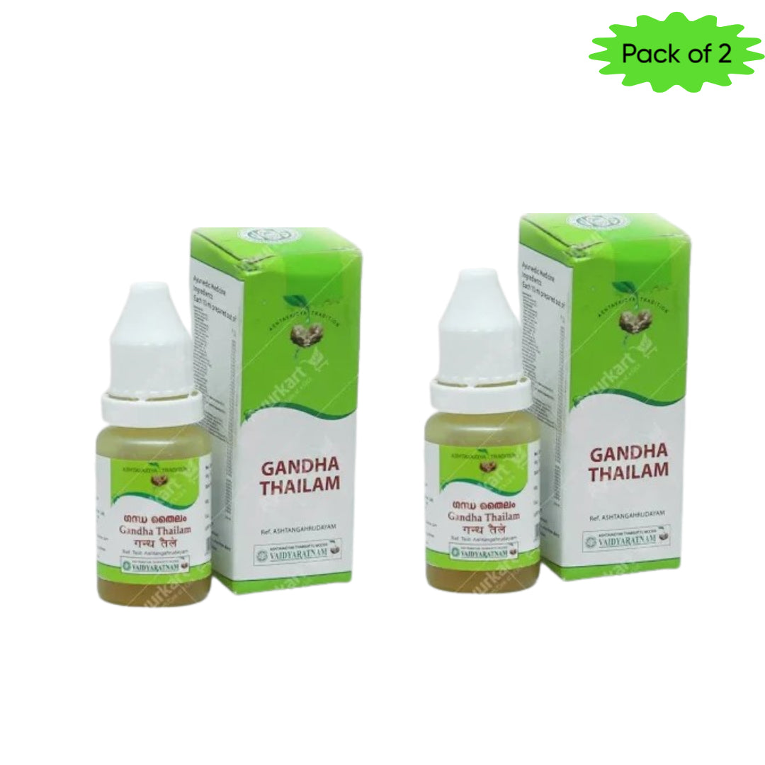 Vaidyaratnam Gandha Thailam 10 Ml(Pack of 2)