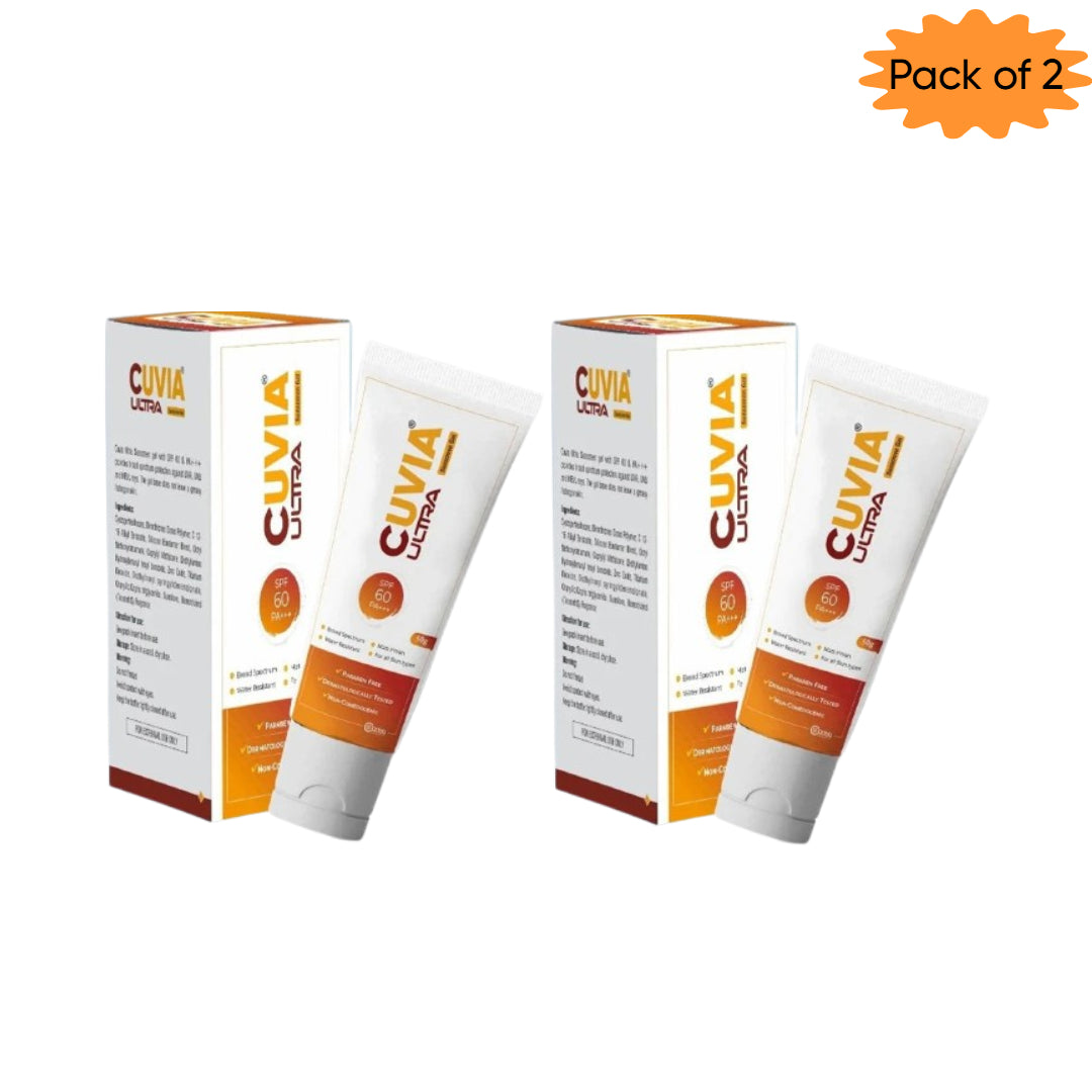 Canixa Cuvia Ultra(Spf 60 Pa++)Sunscreen Gel 50 Gm(Pack of 2)