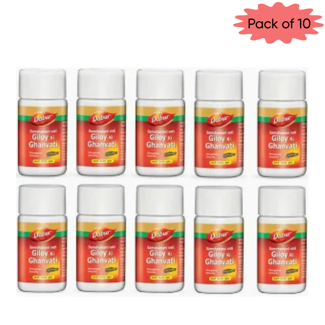 Dabur Giloy Ki Ghanvati (Samshamani Vati) 40 Tablets(Pack of 10)