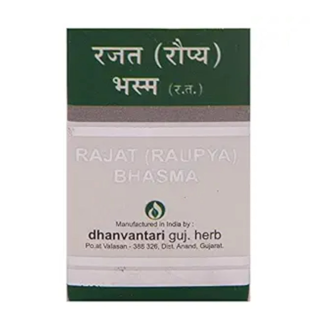 Dhanvantari Guj. Herb Rajat (Raupya) Bhasma 2 Gm