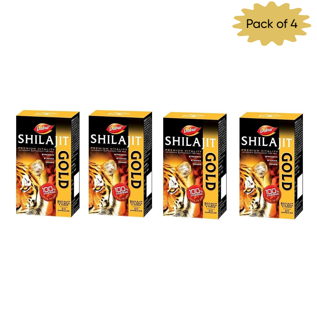 Dabur Shilajit Gold 20 Capsules(Pack of 4)