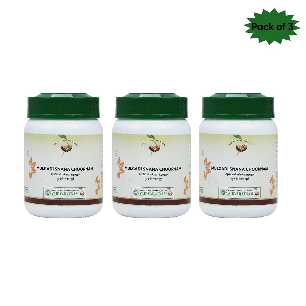 Vaidyaratnam Mulgadi Snana Choornam 100 Gm(Pack of 3)