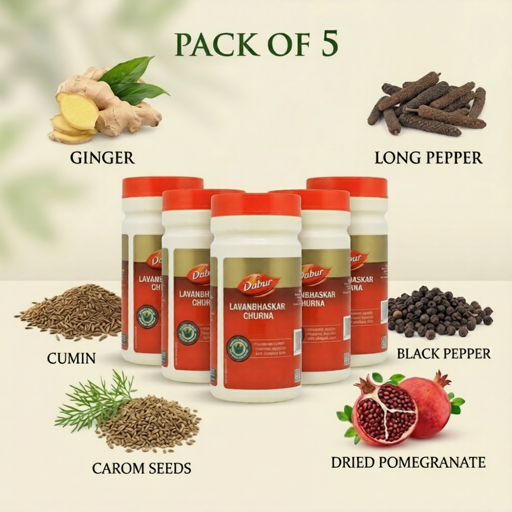 Dabur Lavanbhaskar Churna 120 Gm (Pack of 5)
