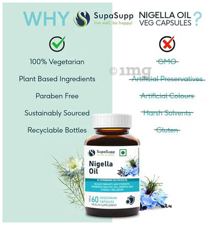 Sri Sri Tattva Nigella Oil Immuno Protector 500 Mg 60 Capsules