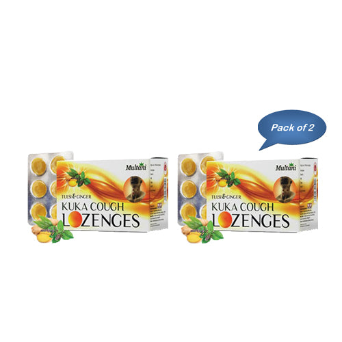 Multani Kuka Cough Lozenges (Tulsi Orange) 36 Tablets (Pack of 2)