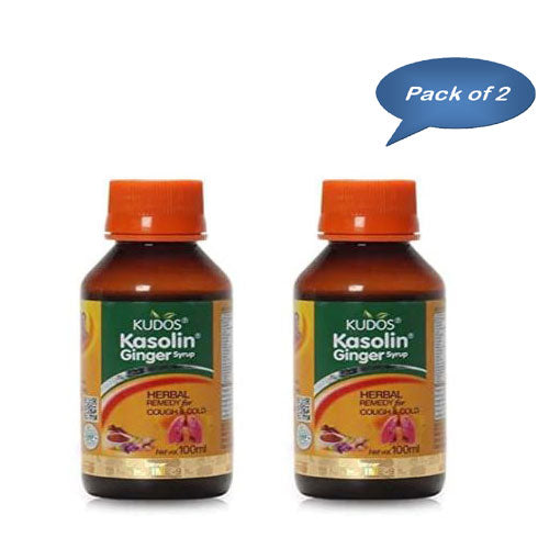 Kudos Ayurveda Kasolin Ginger Syrup 100 Ml (Pack of 2)