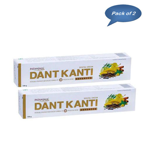 Patanjali Dant Kanti Advanced Toothpaste 100 Gm (Pack of 2)
