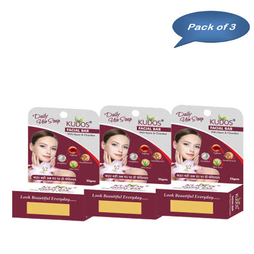 Kudos Facial Bar 25 Gm (Pack Of 3)