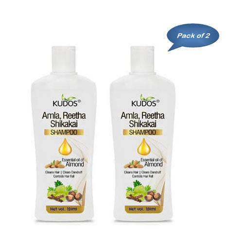 Kudos Amla, Reetha Shikakai Shampoo 120 Ml (Pack Of 2)