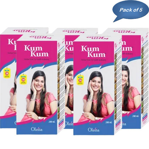 Olefia Kumkum Syrup 200 Ml (Pack Of 5)