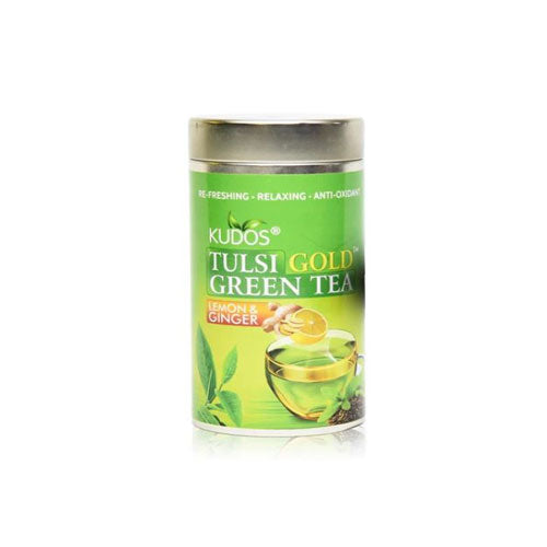 Kudos Tulsi Gold Lemon & Ginger Green Tea 100 Gm