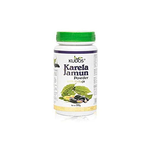 Kudos Karela Jamun Powder With Shilajit 200 Gm
