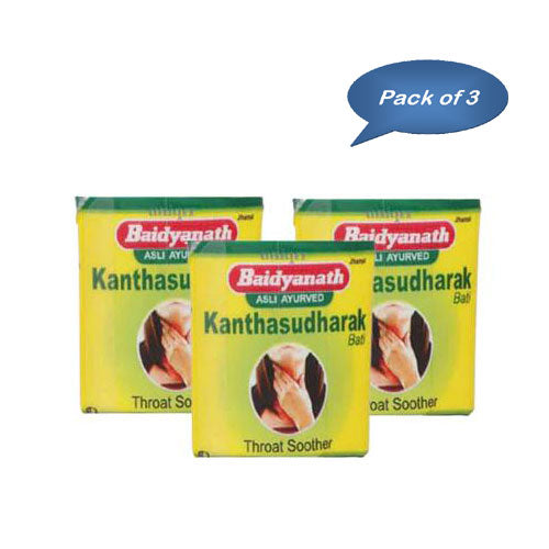 Baidyanath (Jhansi) Kanthsudharak Bati 6 Gm (Pack of 3)