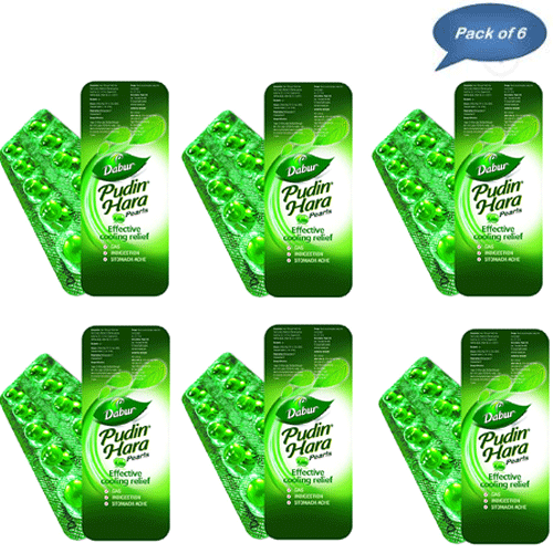 Dabur Pudin Hara Pearls 10 Capsules (Pack Of 6)