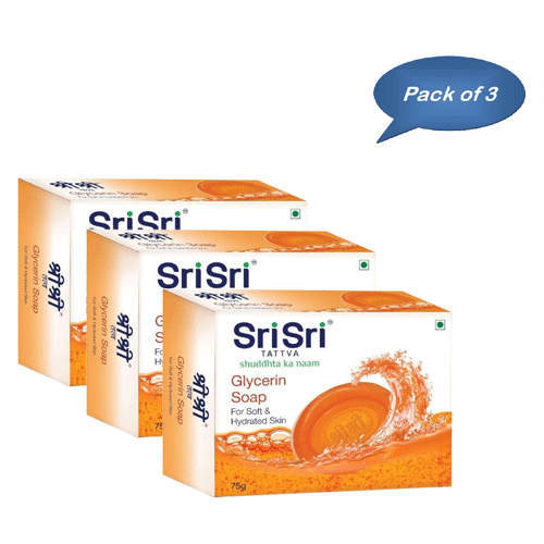 Sri Sri Tattva Glycerin Soap (Arg) 75 Gm (Pack of 3)