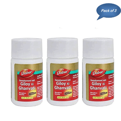 Dabur Giloy Ki Ghan Vati 40 Tablets (Pack Of 3)