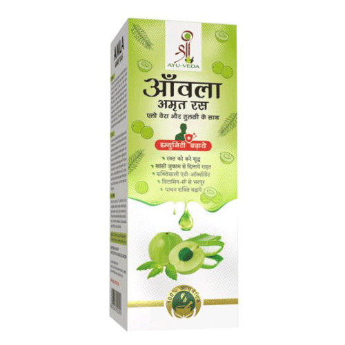 Shree Ayu-Veda Amla Amrit Ras With Aloe Vera & Tulsi 1000 Ml