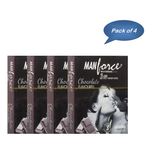 Mankind Manforce Wild Condoms (Chocolate) 3 Pcs (Pack of 4)