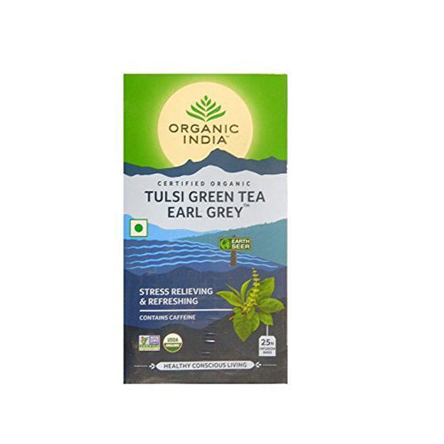 Organic India Tulsi Green Tea Earl Grey 25 Bags