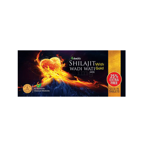 Ambic Shilajit With Gold Wadi Wati 15 Tablets