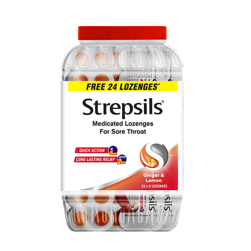 Reckitt Strepsils Lozenges (Ginger & Lemon) 13 X 8 Pcs