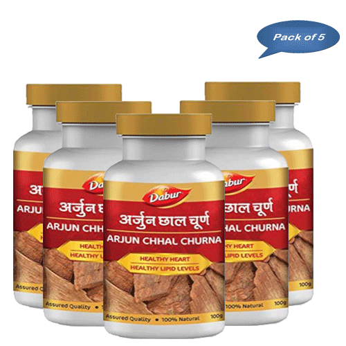 Dabur Arjun Chhal Churna 100 Gm (Pack Of 5)