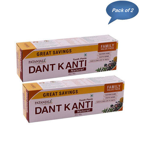 Patanjali Dant Kanti Toothpaste (Family Pack) 300 Gm (Pack Of 2)