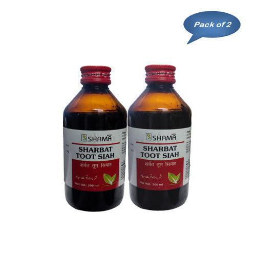 New Shama Sharbat Toot Siah 200 Ml (Pack Of 2)