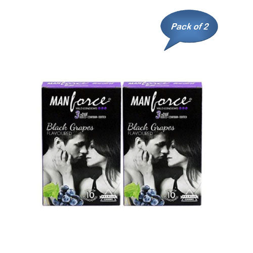 Mankind Manforce Wild Condoms (Black Grapes) 10 Pcs (Pack of 2)